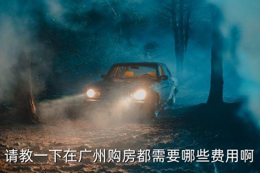廣州買新房交哪些費用，在廣州買套房需要多少錢