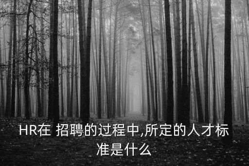 HR在 招聘的過程中,所定的人才標準是什么