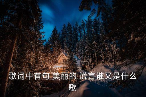 最美麗的謊言,謊言永不嫌棄