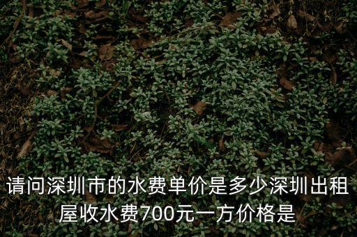 深圳新悅水會價格，請問深圳市的水費單價是多少深圳出租屋收水費700元一方價格是