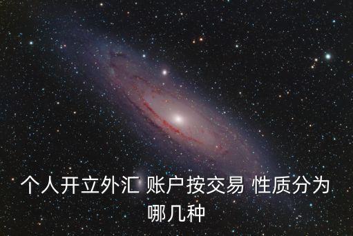 個人開立外匯 賬戶按交易 性質分為哪幾種