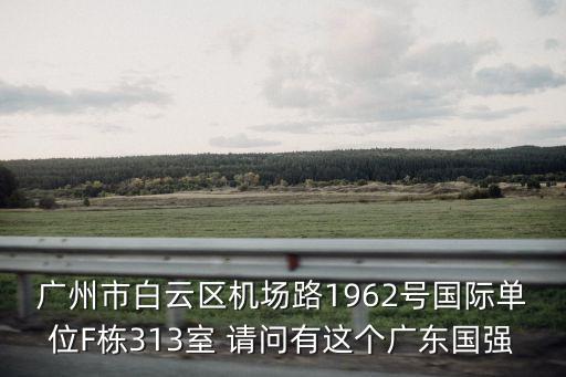 廣州市白云區(qū)機(jī)場(chǎng)路1962號(hào)國(guó)際單位F棟313室 請(qǐng)問(wèn)有這個(gè)廣東國(guó)強(qiáng)
