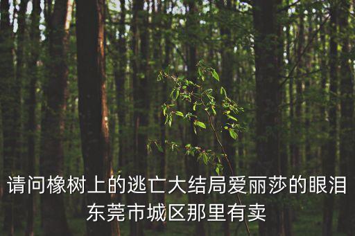 請問橡樹上的逃亡大結局愛麗莎的眼淚東莞市城區那里有賣