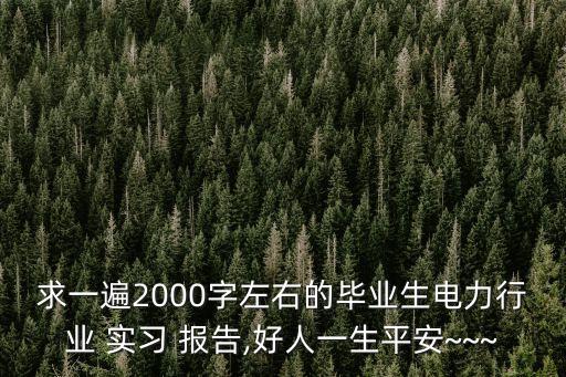 求一遍2000字左右的畢業生電力行業 實習 報告,好人一生平安~~~