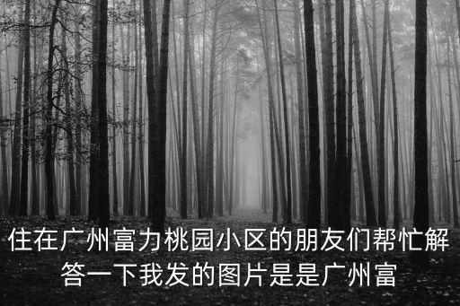 廣州富力桃園哪些區好，住在廣州富力桃園小區的朋友們幫忙解答一下我發的圖片是是廣州富