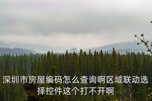 深圳市房屋編碼怎么查詢啊區(qū)域聯(lián)動選擇控件這個打不開啊