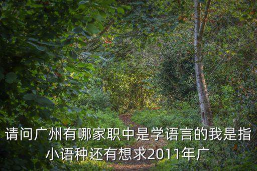 廣州高職小語種，廣州小語種學校