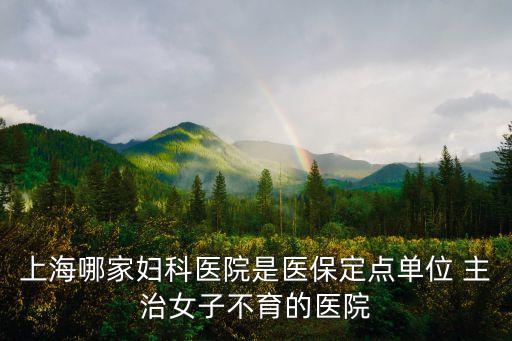 上海哪家婦科醫(yī)院是醫(yī)保定點單位 主治女子不育的醫(yī)院