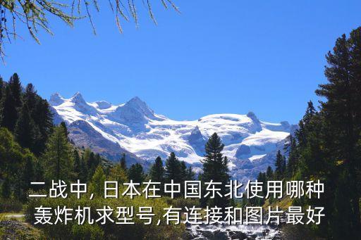 二戰中, 日本在中國東北使用哪種 轟炸機求型號,有連接和圖片最好