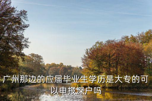 廣州那邊的應屆畢業生學歷是大專的可以申報深戶嗎
