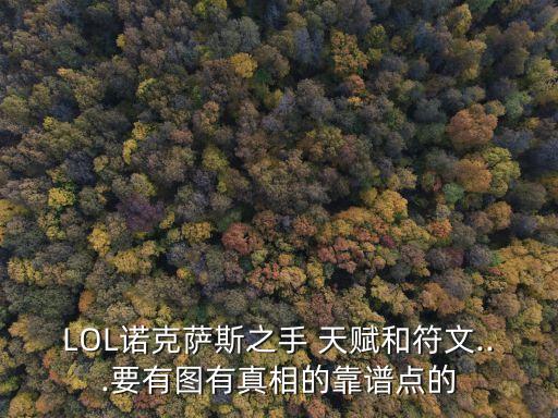 LOL諾克薩斯之手 天賦和符文...要有圖有真相的靠譜點的