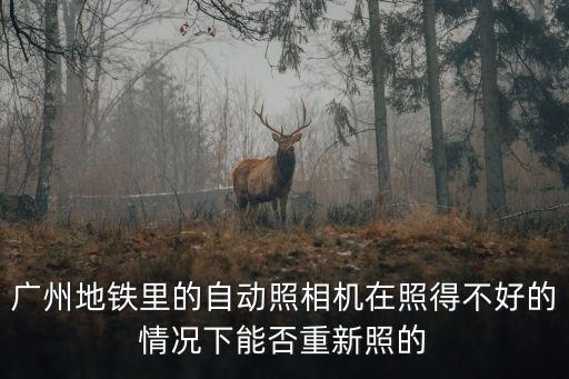 廣州地鐵里的自動照相機在照得不好的情況下能否重新照的
