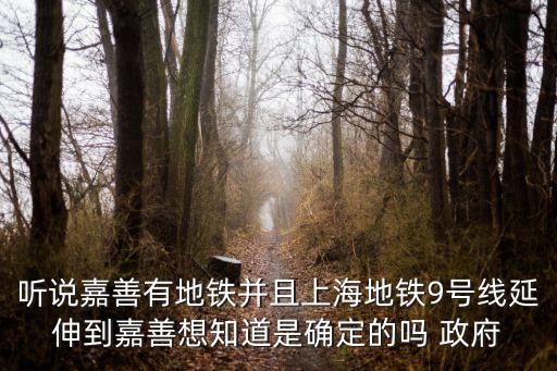 聽說嘉善有地鐵并且上海地鐵9號線延伸到嘉善想知道是確定的嗎 政府