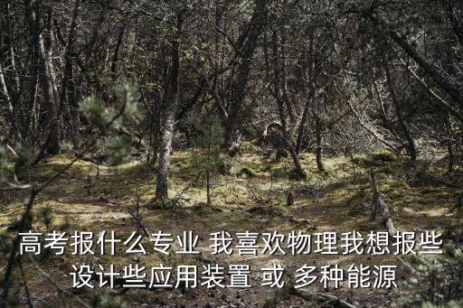 高考報什么專業 我喜歡物理我想報些 設計些應用裝置 或 多種能源