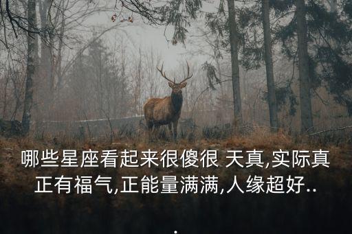 哪些星座看起來很傻很 天真,實(shí)際真正有福氣,正能量滿滿,人緣超好...