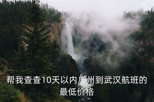 幫我查查10天以內廣州到武漢航班的最低價格