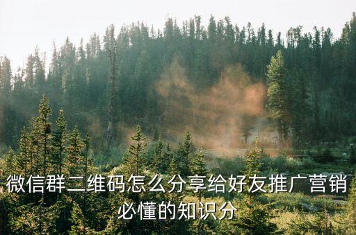 微信群二維碼怎么分享給好友推廣營銷必懂的知識分