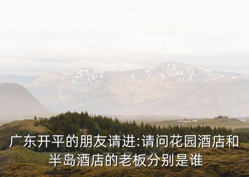 廣東開平的朋友請(qǐng)進(jìn):請(qǐng)問花園酒店和 半島酒店的老板分別是誰