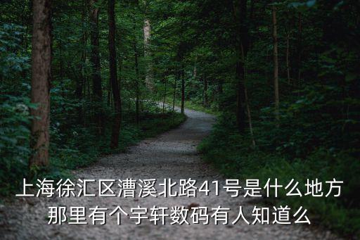 上海徐匯區漕溪北路41號是什么地方那里有個宇軒數碼有人知道么