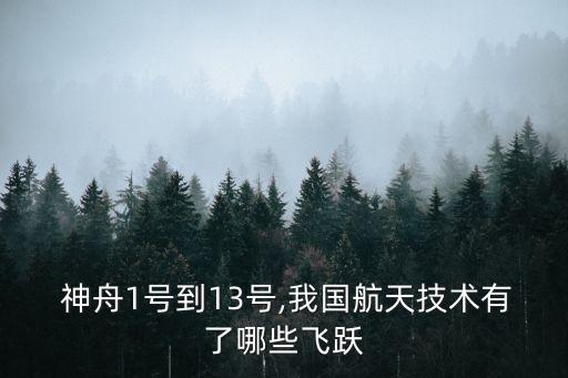 神舟1號到13號,我國航天技術有了哪些飛躍