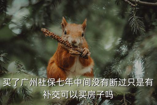 買了廣州社保七年中間沒有斷過只是有補交可以買房子嗎