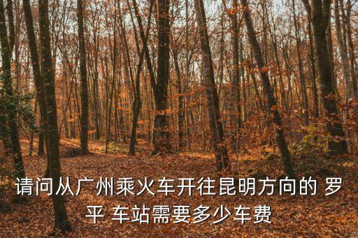 請(qǐng)問(wèn)從廣州乘火車(chē)開(kāi)往昆明方向的 羅平 車(chē)站需要多少車(chē)費(fèi)