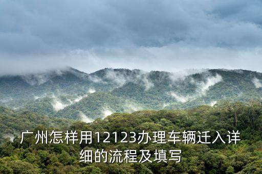 車遷入廣州預約，廣州怎樣用12123辦理車輛遷入詳細的流程及填寫