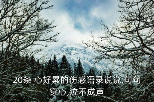 心好累,20句經典短句:放下心情簡簡單單過每一天