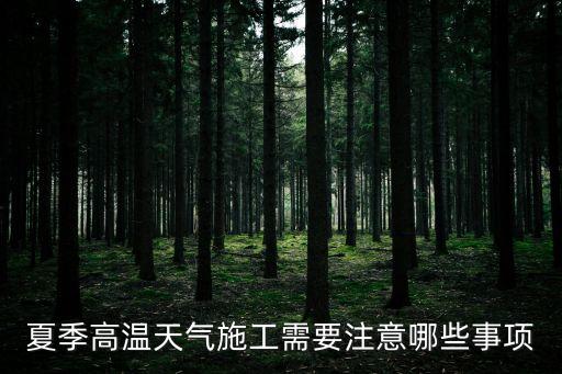 夏季高溫天氣施工需要注意哪些事項(xiàng)