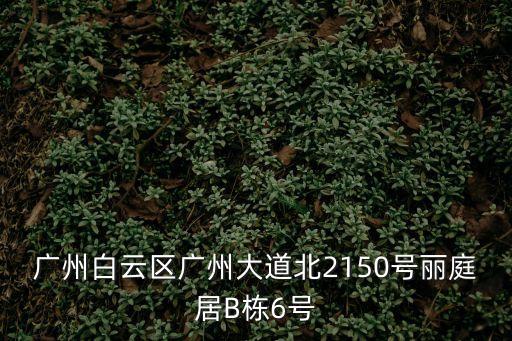 廣州合益小區(qū)，廣州白云區(qū)廣州大道北2150號(hào)麗庭居B棟6號(hào)