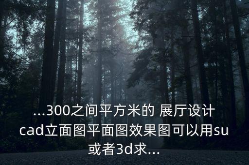...300之間平方米的 展廳設計cad立面圖平面圖效果圖可以用su或者3d求...