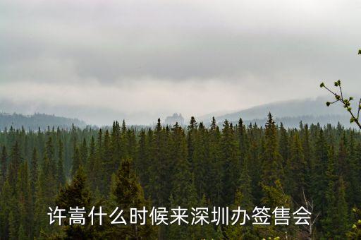 許魏洲深圳簽唱會，許嵩什么時候來深圳辦簽售會
