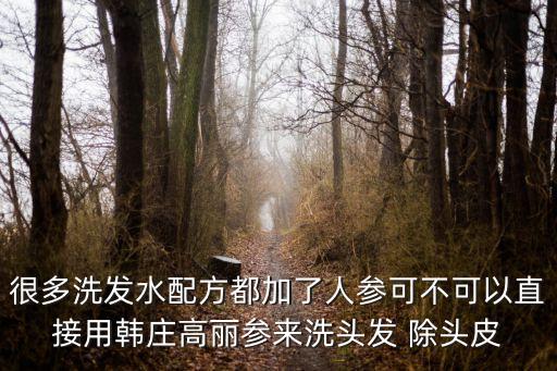 很多洗發(fā)水配方都加了人參可不可以直接用韓莊高麗參來洗頭發(fā) 除頭皮