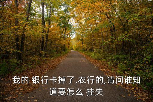 我的 銀行卡掉了,農行的,請問誰知道要怎么 掛失
