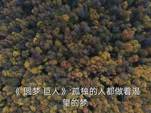 圓夢巨人觀后感