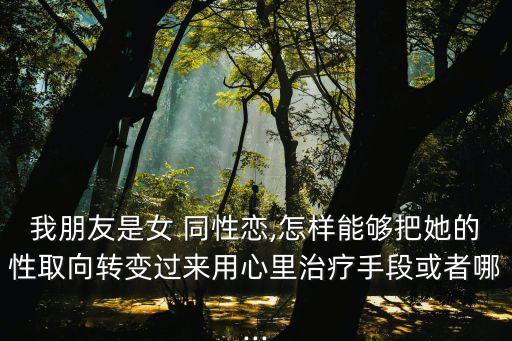 我朋友是女 同性戀,怎樣能夠把她的性取向轉變過來用心里治療手段或者哪...