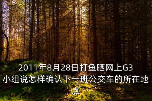 2011年8月28日打魚曬網上G3小組說怎樣確認下一班公交車的所在地點