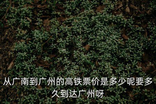 廣南縣高鐵站到廣州，從廣南至廣州的高鐵幾小時(shí)