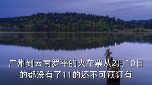 廣州到云南羅平的火車票從2月10日的都沒有了11的還不可預訂有