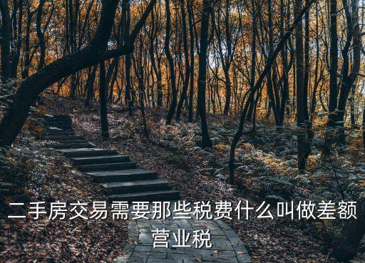 二手房交易需要那些稅費什么叫做差額營業稅