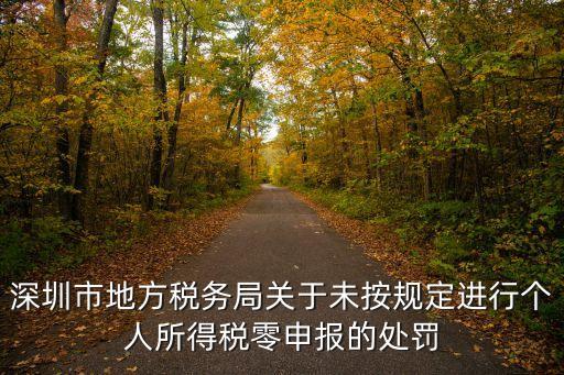 深圳市地方稅務(wù)局關(guān)于未按規(guī)定進(jìn)行個(gè)人所得稅零申報(bào)的處罰