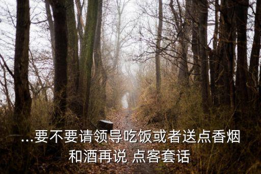 ...要不要請(qǐng)領(lǐng)導(dǎo)吃飯或者送點(diǎn)香煙和酒再說(shuō) 點(diǎn)客套話(huà)