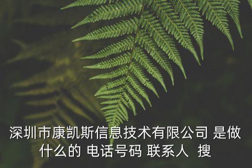 深圳市康凱斯信息技術(shù)有限公司 是做什么的 電話號碼 聯(lián)系人  搜