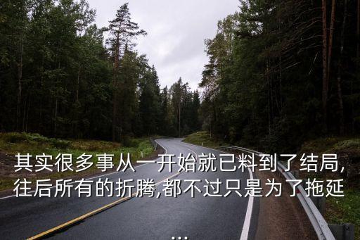 其實很多事從一開始就已料到了結局,往后所有的折騰,都不過只是為了拖延...