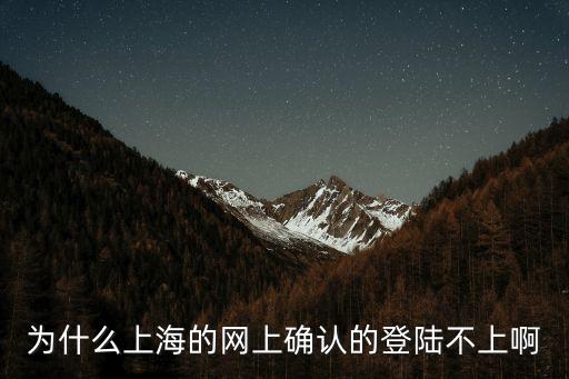為什么上海的網上確認的登陸不上啊