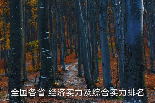 全國各省 經濟實力及綜合實力排名