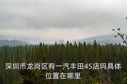 深圳市龍崗區(qū)有一汽豐田4S店嗎具體位置在哪里