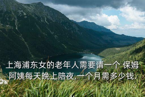 上海浦東女的老年人需要請一個 保姆阿姨每天晩上陪夜,一個月需多少錢...