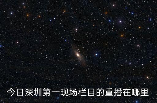 今日深圳第一現場欄目的重播在哪里