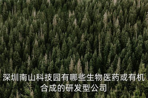 深圳南山科技園有哪些生物醫藥或有機合成的研發型公司